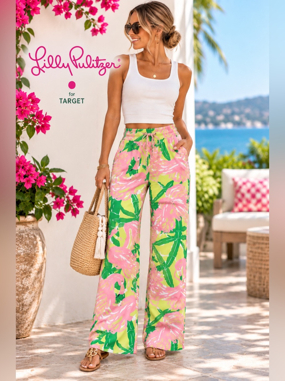 πLilly Pulitzer Target,Fan Dance Palazzo Pant, Excellent Condition, Size Small